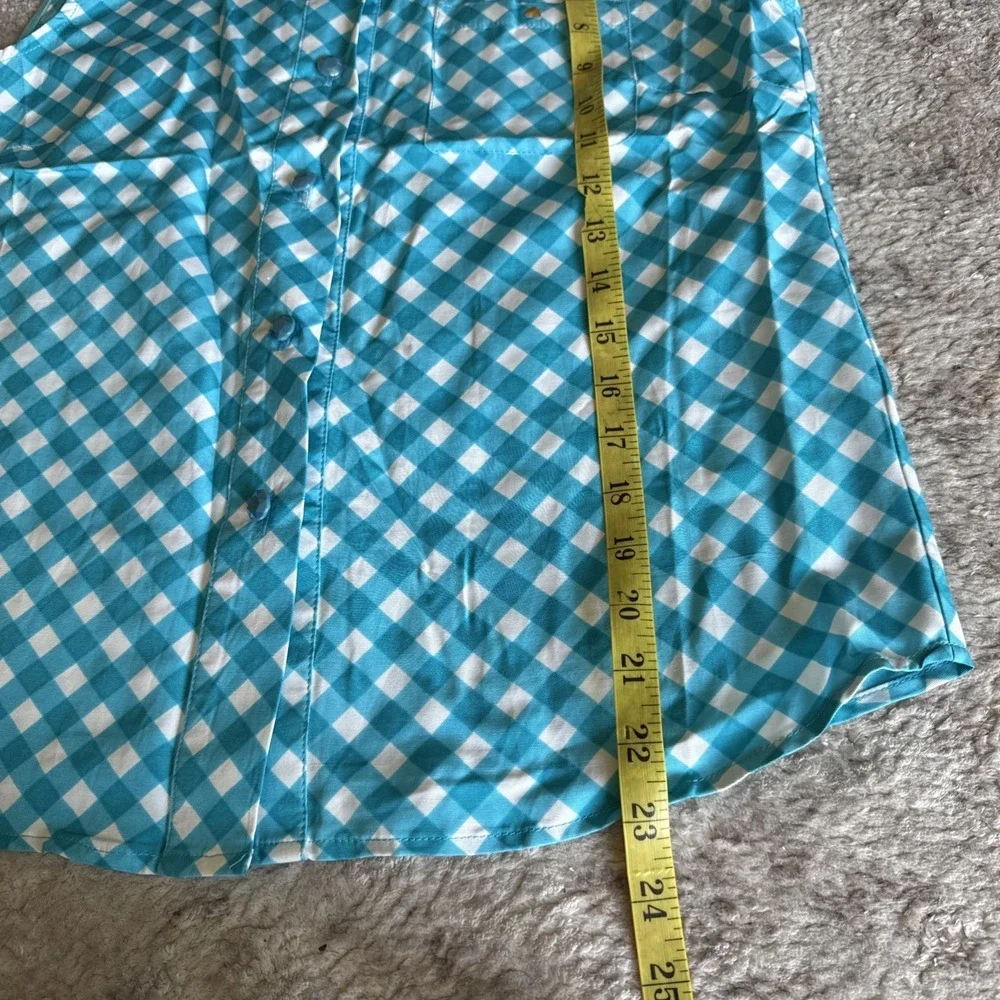 Kate Spade Gingham Fey Top Firoza Spring Sz 6‎